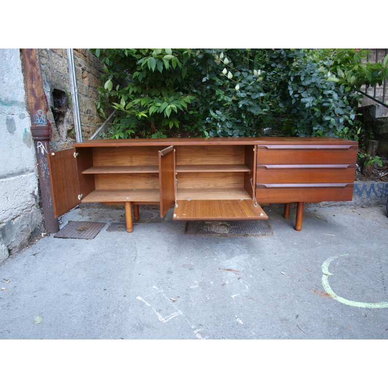 Low sideboard in dark teak - 1960s