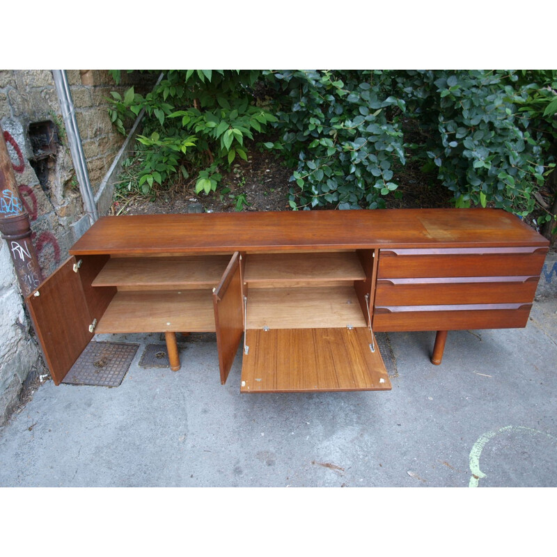 Low sideboard in dark teak - 1960s