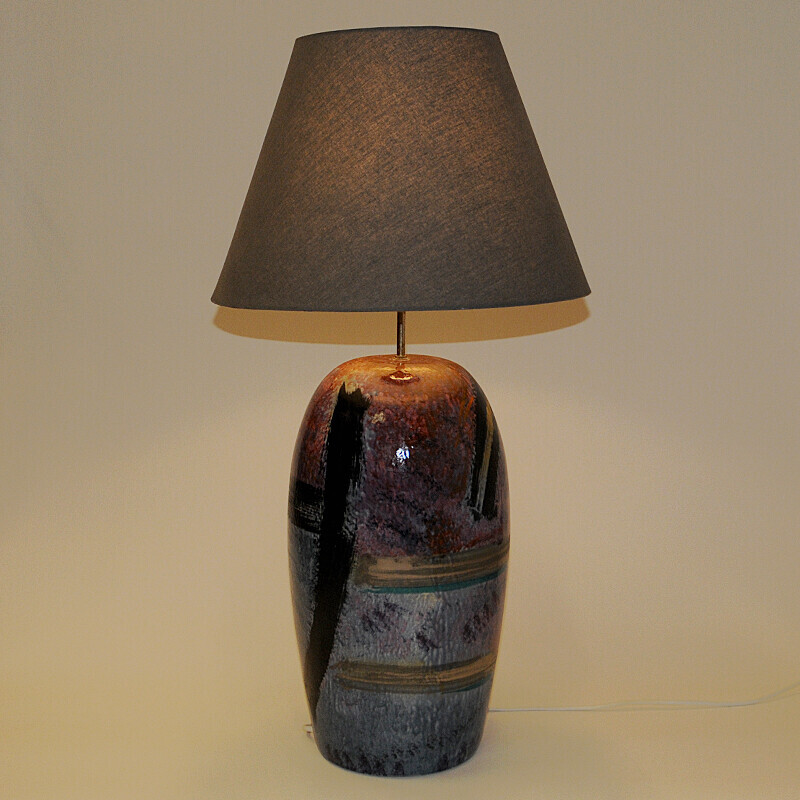 Lampe de table vintage "Créole" en céramique émaillée de Cilla Adelcreutz et Lars Jöransson, Suède 1980
