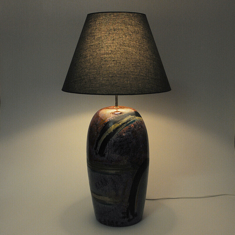Lampe de table vintage "Créole" en céramique émaillée de Cilla Adelcreutz et Lars Jöransson, Suède 1980