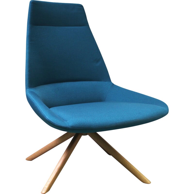 Dunas XL vintage bureaustoelen in licht hout en stof voor Inclass