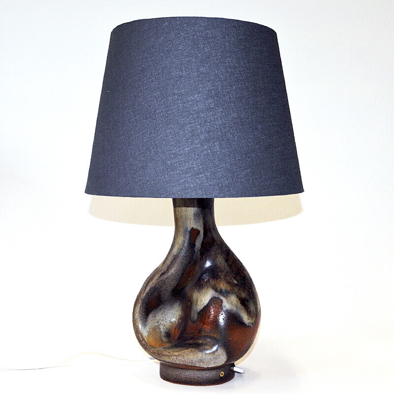 Lampe de table vintage en céramique de forme organique par Axella Stentøj, Danemark 1960
