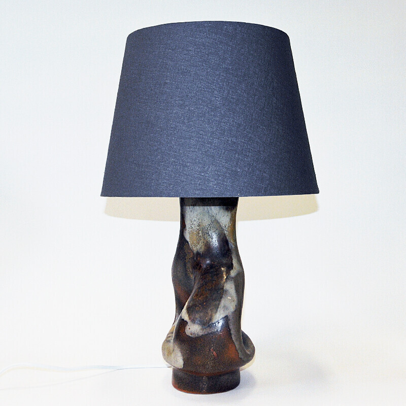 Lampe de table vintage en céramique de forme organique par Axella Stentøj, Danemark 1960