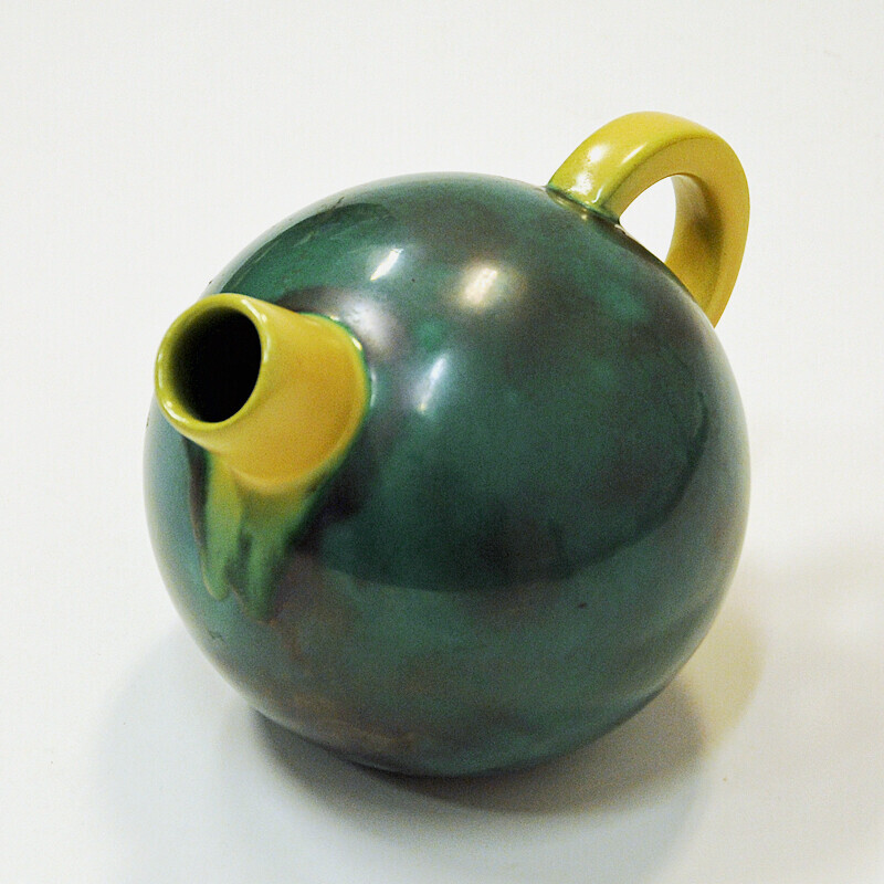 Vintage teapot model 323 in glazed ceramic by Upsala-Ekeby, Sweden 1930