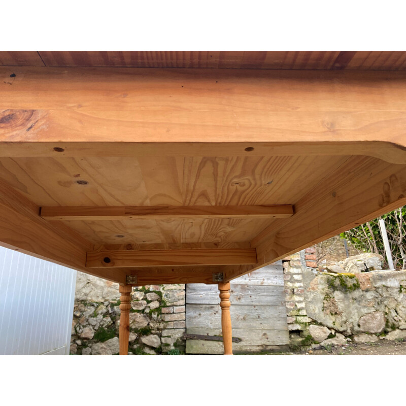 Vintage solid pine farm table, 1990