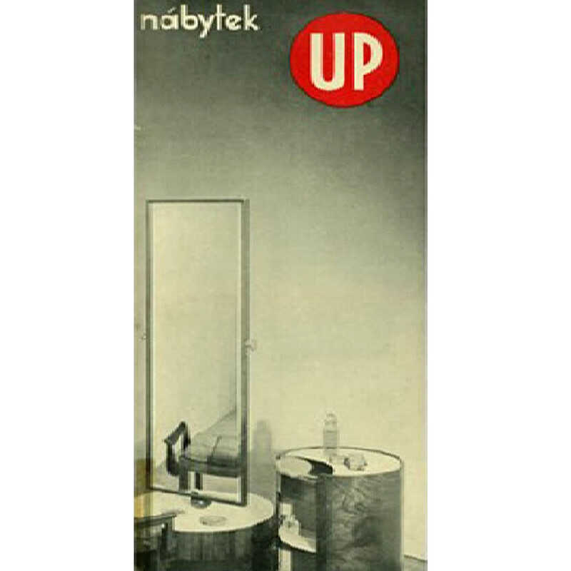 Espelho com dobradiças vintage de Halabala para UP Zavody, 1930