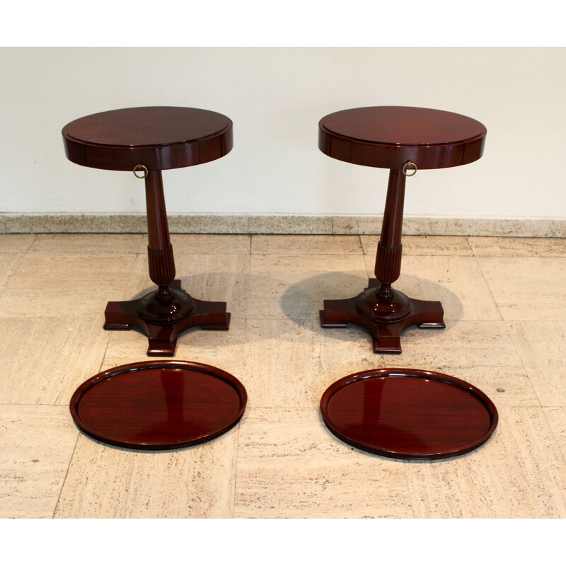 Pair of vintage mahogany bedside tables