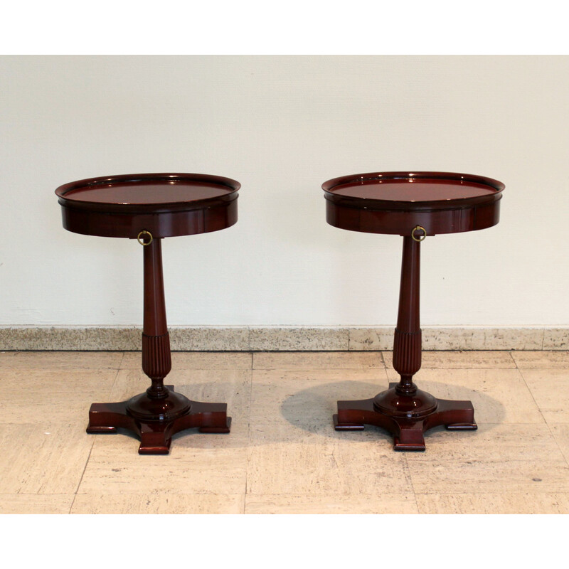 Pair of vintage mahogany bedside tables