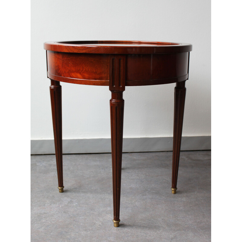 Vintage mahogany and marble side table