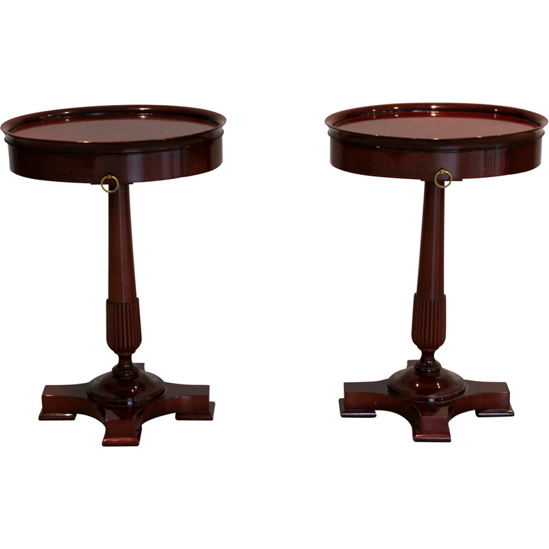 Pair of vintage mahogany bedside tables