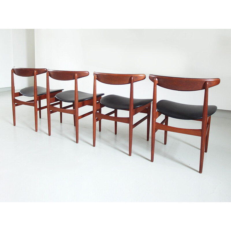 Set of 4 black dining chairs produced by Vamdrup Stolefabrik - 1960s 