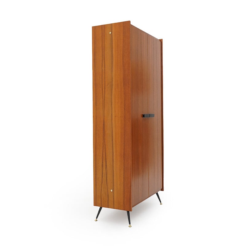 Vintage cabinet with needle feet in veneered wood, Italy 1960