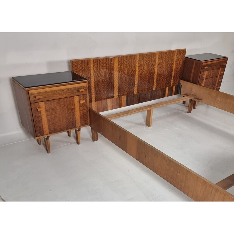 Vintage beds with bedside tables by Frantisek Mezulanik, 1970