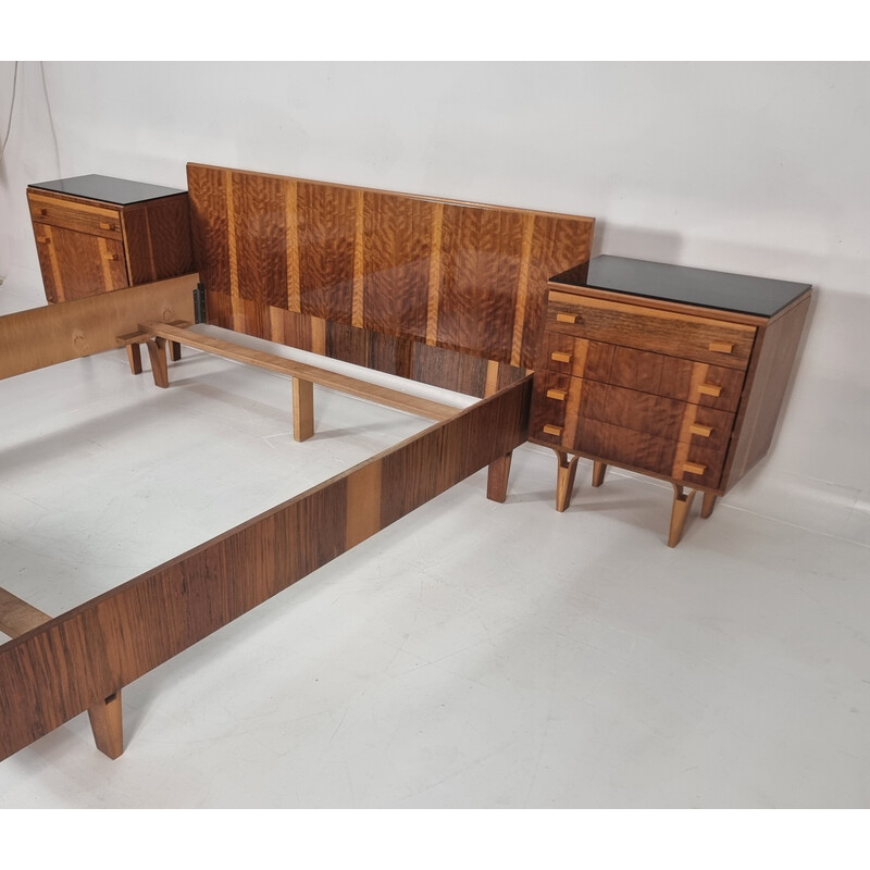 Vintage beds with bedside tables by Frantisek Mezulanik, 1970
