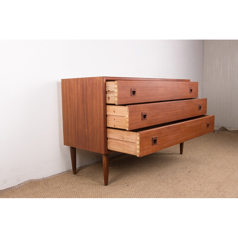 Vintage teak chest of drawers with 3 drawers for Samcom, Denmark 1960