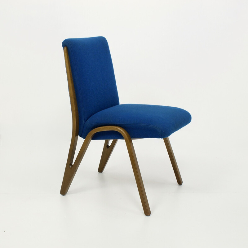 Set of 4 vintage “Konkav” beech chairs by Paul Bode for Deutsche Federholzgesellschaft, Germany 1950