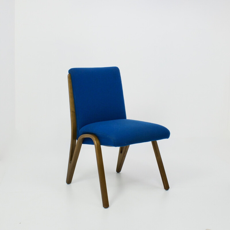 Set of 4 vintage “Konkav” beech chairs by Paul Bode for Deutsche Federholzgesellschaft, Germany 1950