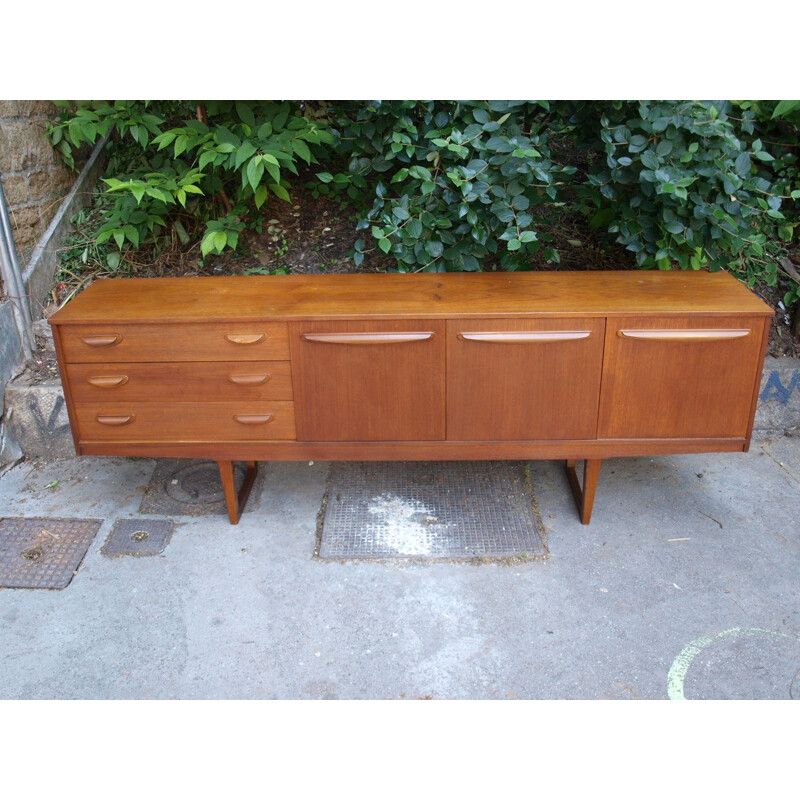 Teak sideboard with 3 drawers and 3 storage compartments - 1960s