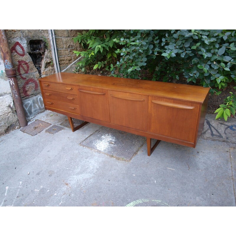 Teak sideboard with 3 drawers and 3 storage compartments - 1960s