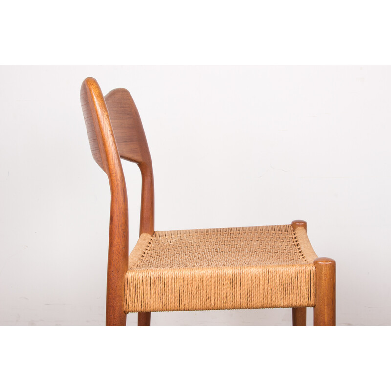 Set of 4 teak and rope chairs by Arne Hovmand Olsen for Mogens Kold, Denmark 1960