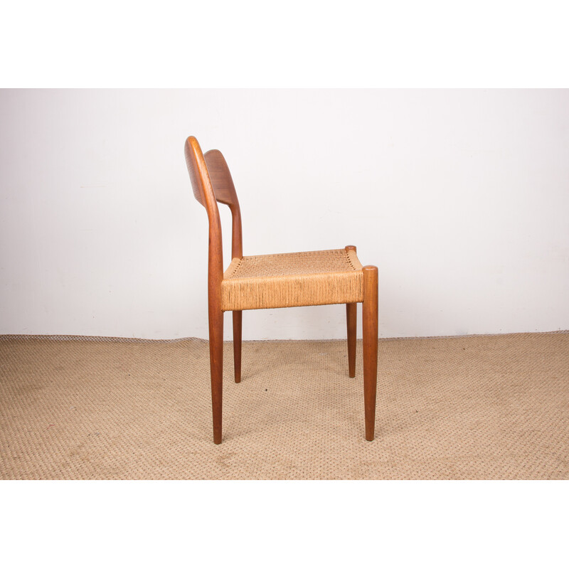 Set of 4 teak and rope chairs by Arne Hovmand Olsen for Mogens Kold, Denmark 1960