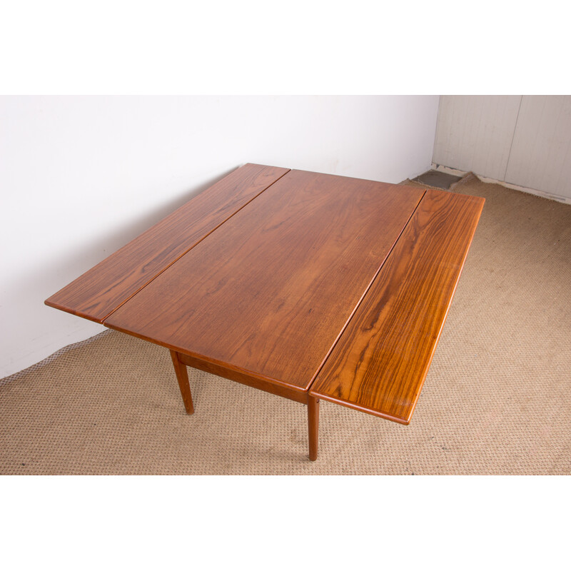 Mesa de teca extensível vintage de Kai Kristiansen para a Danish Furnitures, Dinamarca 1960