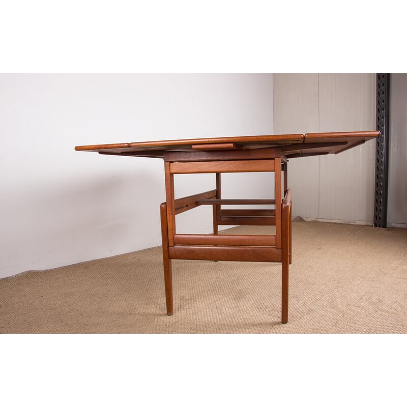 Vintage extendable teak table by Kai Kristiansen for Danish Furnitures, Denmark 1960