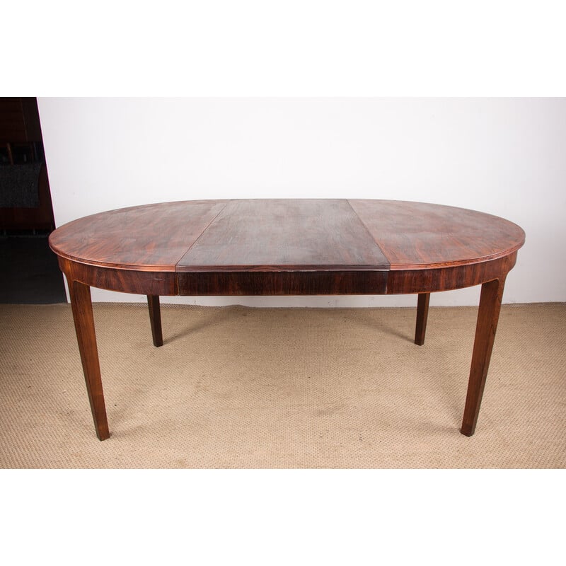 Vintage extendable rosewood dining table by Hugo Frandsen for Spottrup, Denmark 1960