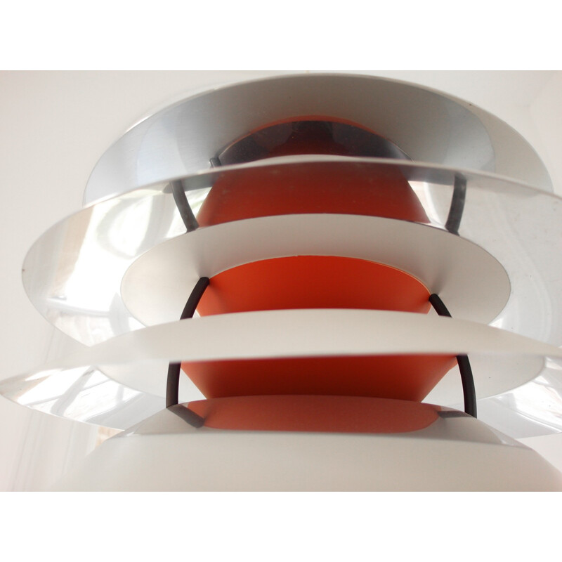 White Danish hanging lamp in aluminium by Poul Henningsen - 1960s