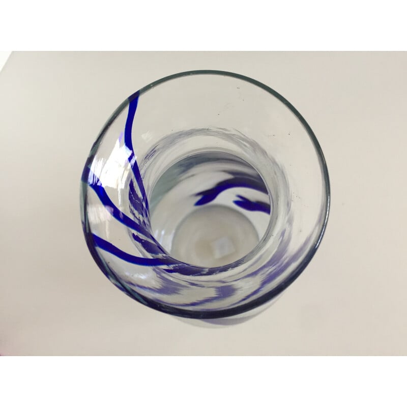 Vase vintage en verre épais