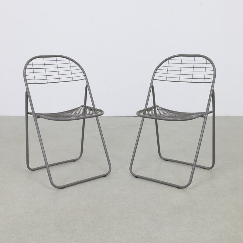 Pair of vintage folding chairs by Niels Gammelgaard for Ikea, 1980