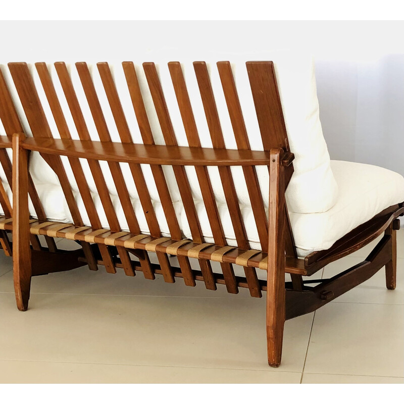 Vintage 4-seater teak sofa, 1960