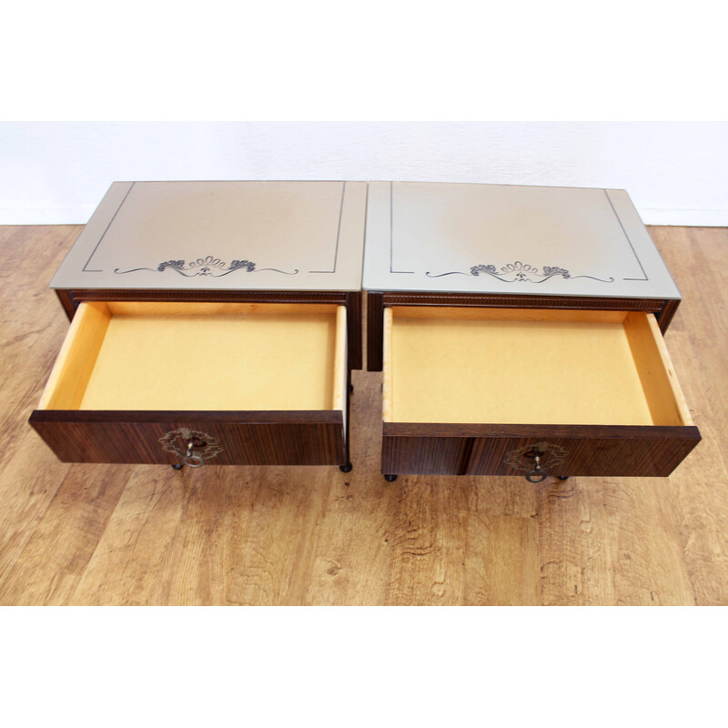 Pair of vintage bedside tables, Italy 1970