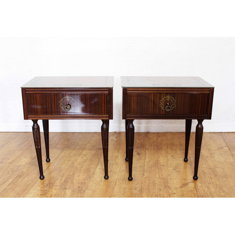 Pair of vintage bedside tables, Italy 1970