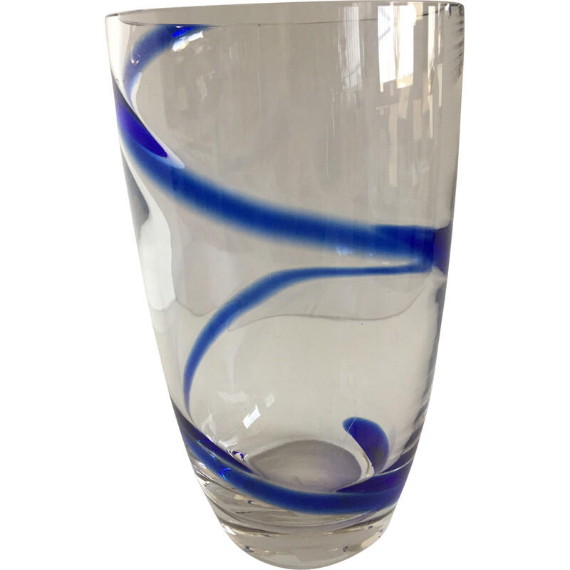 Vase vintage en verre cristal épais
