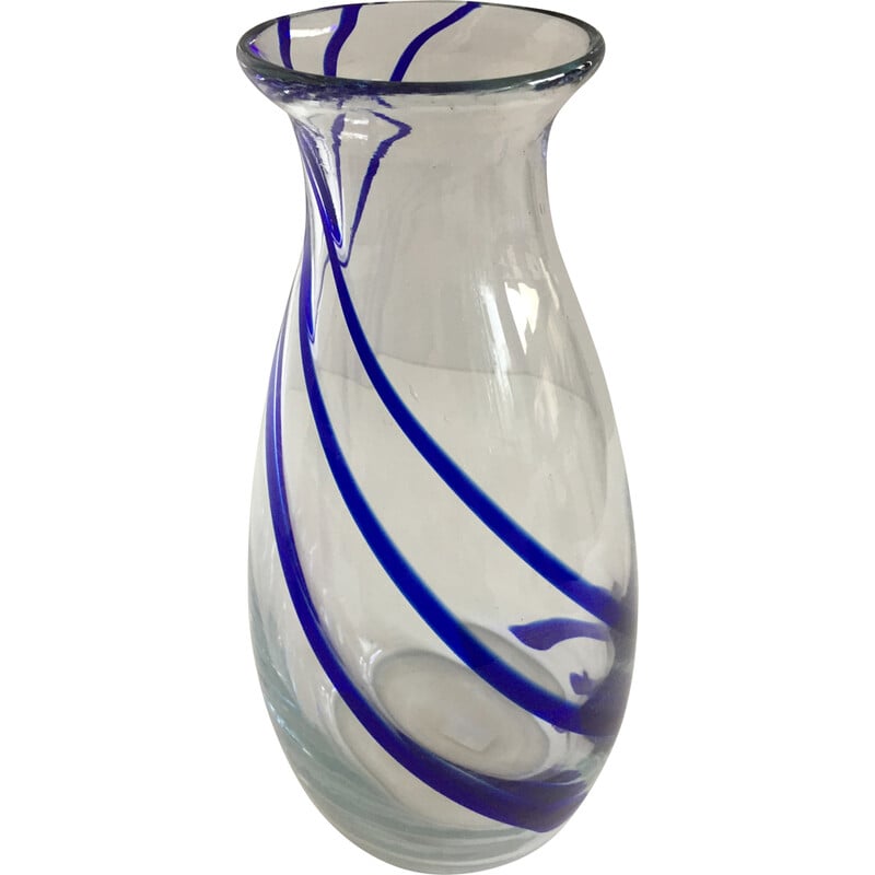 Vase vintage en verre épais