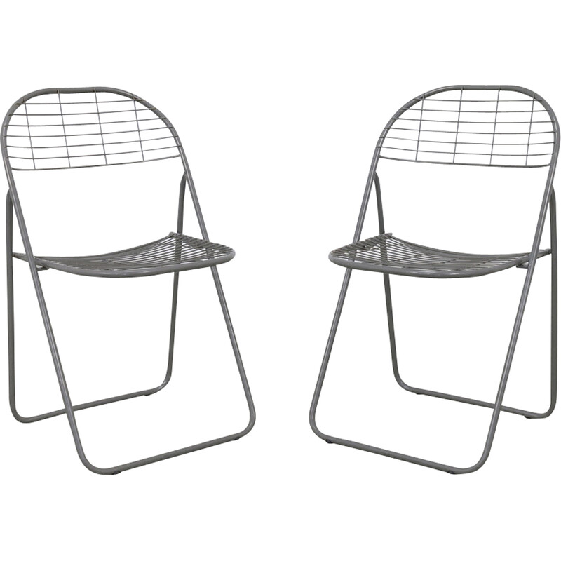 Pair of vintage folding chairs by Niels Gammelgaard for Ikea, 1980