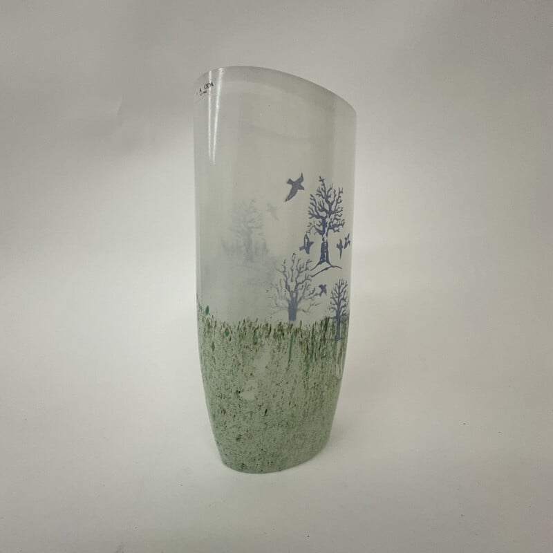 Vintage "Oktober" glass vase by Kjell Engman for Kosta Boda, 1990