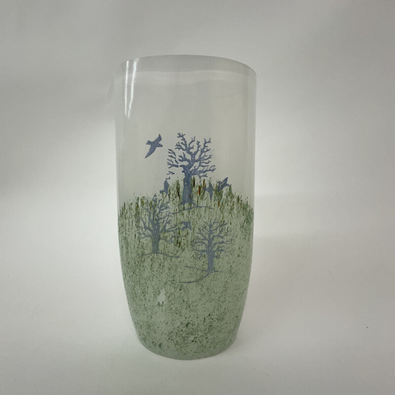 Vintage "Oktober" glass vase by Kjell Engman for Kosta Boda, 1990