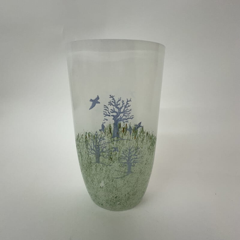 Vintage "Oktober" glass vase by Kjell Engman for Kosta Boda, 1990