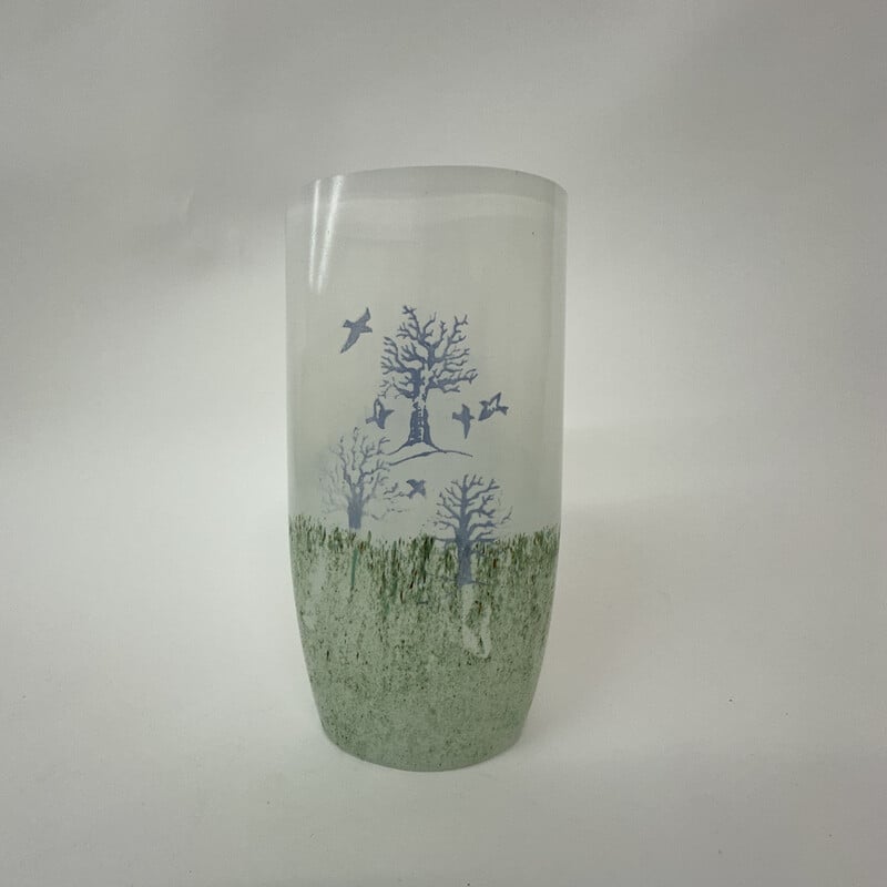 Vintage "Oktober" glass vase by Kjell Engman for Kosta Boda, 1990