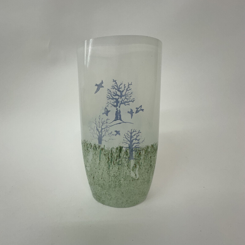 Vase vintage "Oktober" en verre par Kjell Engman pour Kosta Boda, 1990