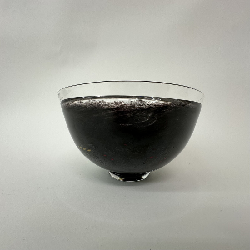 Vase vintage "Satellite bowl" en verre par Bertil Vallien pour Kosta Boda, Suède 1990