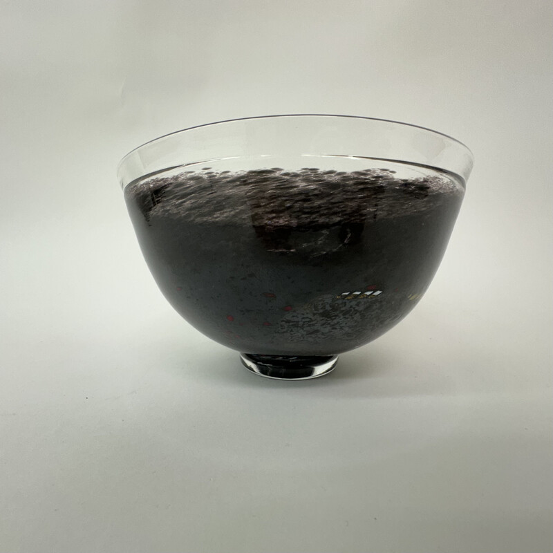 Vase vintage "Satellite bowl" en verre par Bertil Vallien pour Kosta Boda, Suède 1990