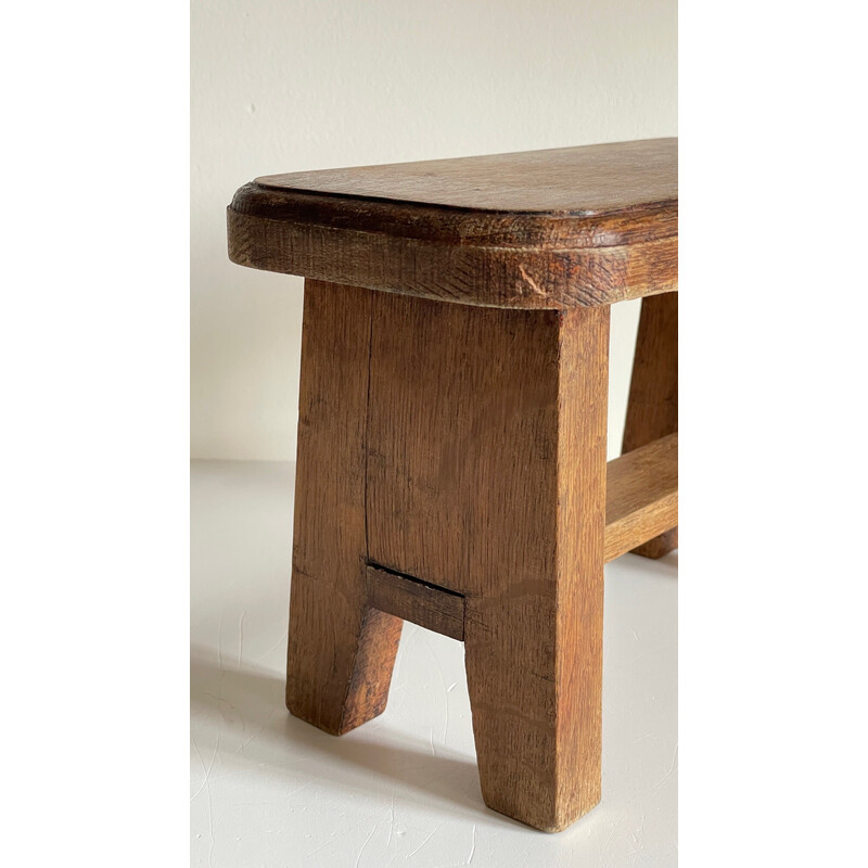 Vintage stool in waxed solid oak