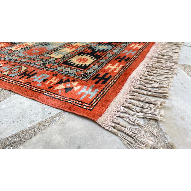 Vintage silk and cotton rug