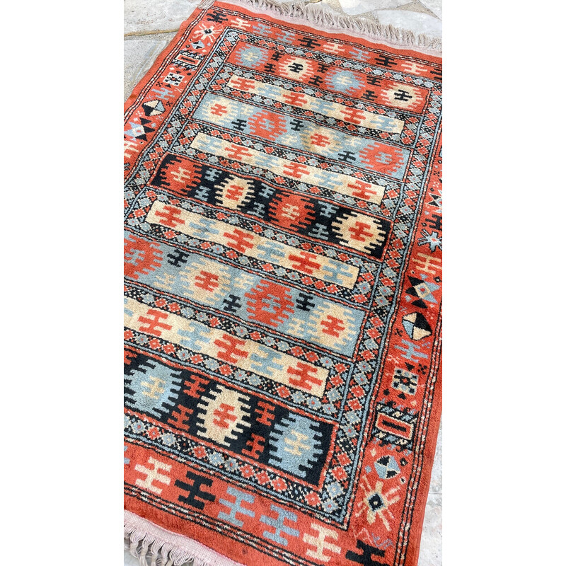 Vintage silk and cotton rug