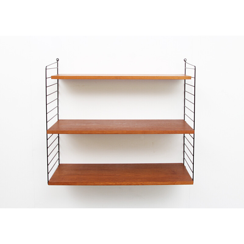 Wall unit system with 3 shelves by Nisse Strinning - 1960s