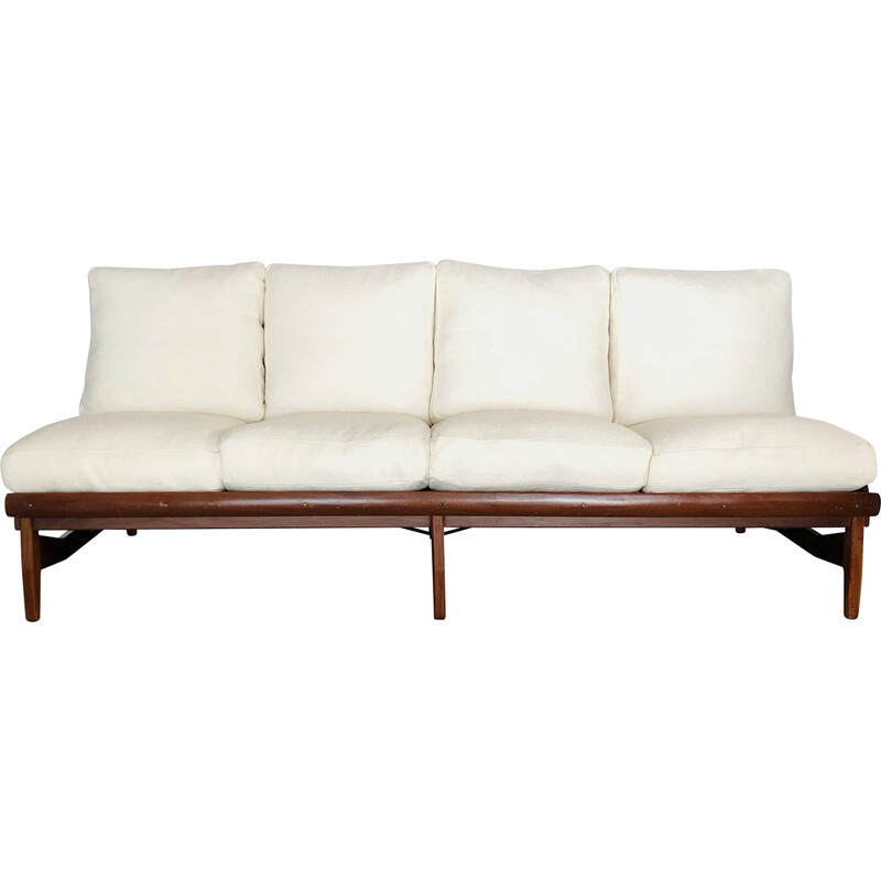 Vintage 4-seater teak sofa, 1960