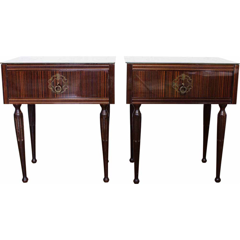 Pair of vintage bedside tables, Italy 1970